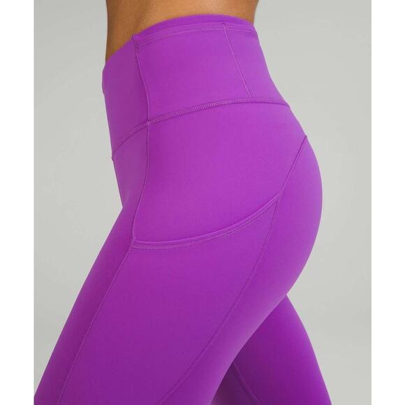 Lululemon Fast and Free High-Rise Crop 19" Moonlit Magenta Sz 6 - Picture 3 of 8